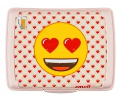 Keeeper Food storage container deco-click-box midi 1L Carla "Emoji Hearts" 17x13x7cm pink