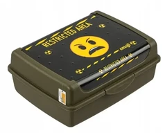 Keeeper Food storage container deco-click-box midi 1L Carla "Emoji Danger" 17x13x7cm olive color