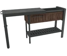 Keter Extendable Party Station walnut tone party table