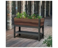 Keter Flower pot Deco Elevated Garden Bed 48L Walnut