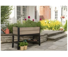 Keter Flower pot Deco Elevated Garden Bed 48L Walnut