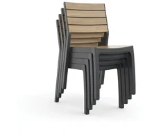 Keter Garden chair Deco Corale teak tone/pilka