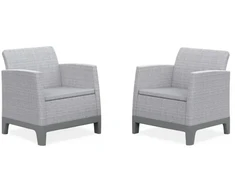 Keter Garden chairs 2 pcs Scandi Form light pilkas/dark steel pilkas