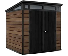 Keter Garden shed Deco Pent 7x7 walnut tone