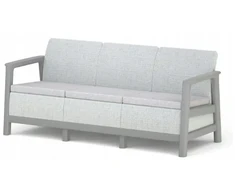 Keter Garden sofa three-seater Scandi Linea 3 Seater Sofa light pilka/dark steel pilka