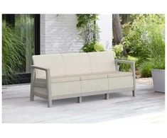 Keter Garden sofa three-seater Scandi Linea 3 Seater Sofa pebble pilka/light beige