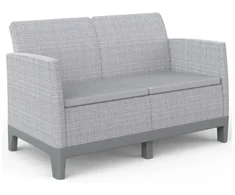 Keter Garden sofa two-seater Scandi Form 2 Seater Sofa light pilka/dark steel pilka