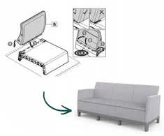 Keter Garden sofa two-seater Scandi Form 3 Seater Sofa light pilka/dark steel pilka