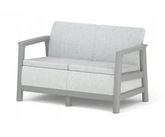 Keter Garden sofa two-seater Scandi Linea 2 Seater Sofa light pilka/dark steel pilka