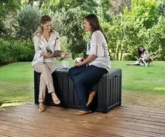 Keter Garden storage box / bench Glenwood Storage Box 390 L - pilkas
