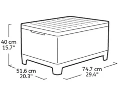 Keter Garden table/storage box Scandi Storage Table pebble pilkas/light beige