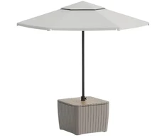 Keter Garden table/umbrella holder Luzon Parasol ash wood tone/beige