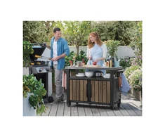 Keter Grilio stalas Deco Unity XL 207L riešutmedžio spalvos