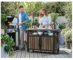 Keter Grilis stalas Deco Unity XL 207L riešutmedžio spalvos
