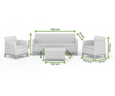 Keter Sodo baldų komplektas Scandi Forma 3 Seater Set light pilkas/dark steel pilkas