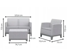 Keter Sodo baldų komplektas Scandi Forma 2 Seater Set pebble pilkas/light beige
