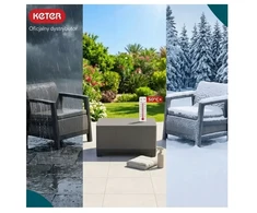 Keter Sodo baldų komplektas Scandi Linea Balcony Set pilka