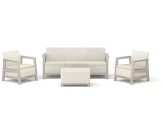 Keter Sodo baldų komplektas Scandi Linea 3 Seater Set pebble pilkas/light beige