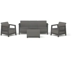 Lauko baldų komplektas Keter Sodo baldų komplektas Scandi Linea 3 Seater Set pilkas