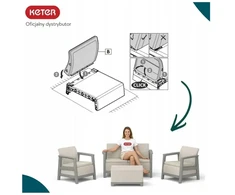 Keter Sodo baldų komplektas Scandi Linea 2 Seater Set pebble pilkas/light beige