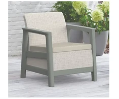 Keter Sodo baldų komplektas Scandi Linea Balcony Set pebble pilkas/sage žalias stone tone