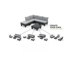 Keter Dvivietė sodo sofa „Elements“, pilka/šviesiai pilka, 8711245158037