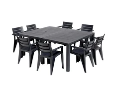 Garden4You Keter Sodo stalas Julie Double Table, pilkas (2 konfigūracijos)