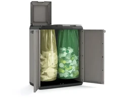 Keter Waste sorting system Split Basic 110L Recycling system 68x39x85cm dark pilkas/juodas