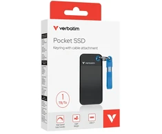Kietasis diskas Verbatim Pocket SSD USB 3.2 Gen 2 1TB Juodas/Mėlyna