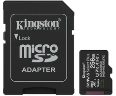 Kingston memory card 256GB Micro SDXC Canvas Select Plus Gen3 150MB/s A1 Card + Adapteris