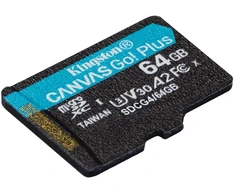Atminties kortelė Kingston memory card 64GB Micro SDXC Canvas Go Plus Gen4 200MB/s A2 U3 V30