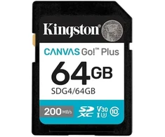 Atminties kortelė Kingston memory card 64GB SDXC Canvas Go Plus Gen4 200MB/s C10 UHS-I U3 V30