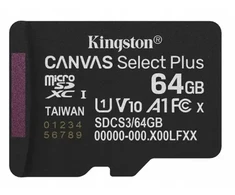Atminties kortelė Kingston *Micro SD 64GB Canvas Select+ G3 100MB/s Adapt