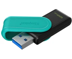 Kingston pendrive 128GB Portable USB 3.2 Gen 1 DataTraveler Exodia S (Juodas/Turquoise)