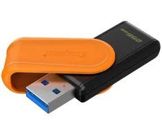 Kingston pendrive 256GB Portable USB 3.2 Gen 1 DataTraveler Exodia S (Juodas/Oranžinis)