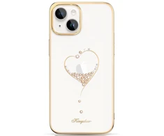 Kingxbar Wish Series silikoninis dėklas su kristalais iPhone 15 - auksinis