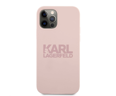 Karl Lagerfeld KLHCP12LSTKLTLP iPhone 12 Pro Max 6,7" Silicone Stack Logo rožinė/pink