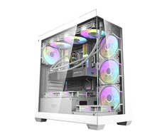 Kompiuterio dėklas Darkflash DS900 (baltas) + 7 ARGB ventiliatoriai