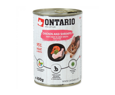 ONTARIO konservai katėms vištiena krevetėmis 400g