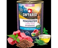 Ontario Adult Monoprotein Ėrienos paštetas su Rudaisiais Ryžiais 400g