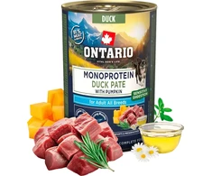 Konservuotas Maistas šunims – Ontario suaugusiems monoproteininė antis su moliūgu, paštetas, 400g