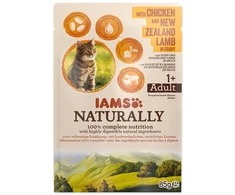 IAMS Naturally Adult konservuotas pašaras katėms su vištiena ir ėriena padaže 85g