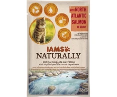 IAMS Naturally Adult konservuotas pašaras katėms su lašiša padaže 85g