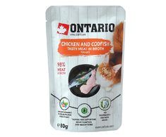 ONTARIO katės maistas vištiena ir menkė