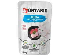 Konservuotas maistas katėms - "Ontario Pouch Tuna in Broth", 80 g