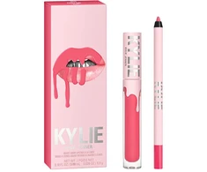Kylie Cosmetics rinkinys „Velvet“ skystiems lūpų dažams + lūpų pieštukui