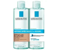La Roche-Posay „Effaclar“ (valomojo micelinio vandens) rinkinys 2 x 400 ml