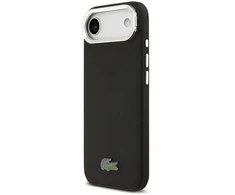 Lacoste Iconic Petit Pique Camera Stand MagSafe telefono dėklas su stovu ir MagSafe palaikymu, skirtas Apple iPhone 17 Air, juodas