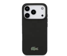 Lacoste Iconic Petit Pique MagSafe dėklas + Wallet skirtas Apple iPhone 17 Pro juodos spalvos