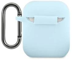 Lacoste Liquid Silicone Glossy Printing Logo dėklas skirtas Apple AirPods 1/2 mėlynos spalvos